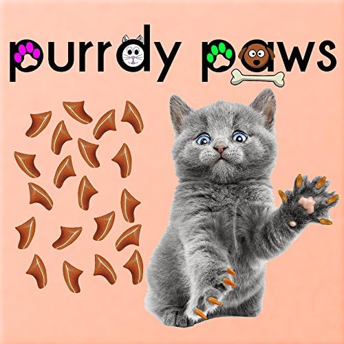 Purrdy Paws 100 Опаковки Меки Капачки за Котешки Нокът Металик Бронз Среден