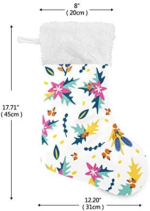 Коледни Чорапи PIMILAGU Xma с Коледните цвете, 1 Опаковка, 17,7 инча, Окачени Чорапи за Коледна украса