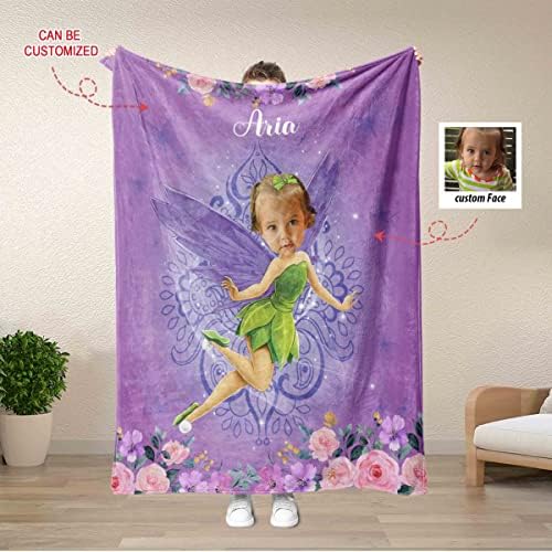 Angeline Kids, Зашити в САЩ Персонализирани Одеяла за момичета, Детски Юрган със Снимка на Лицето по поръчка, Детски Одеяла,