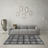 Ahgly Company Indoor Rectangle Abstract Grey Modern Area Rugs, 4 '6'