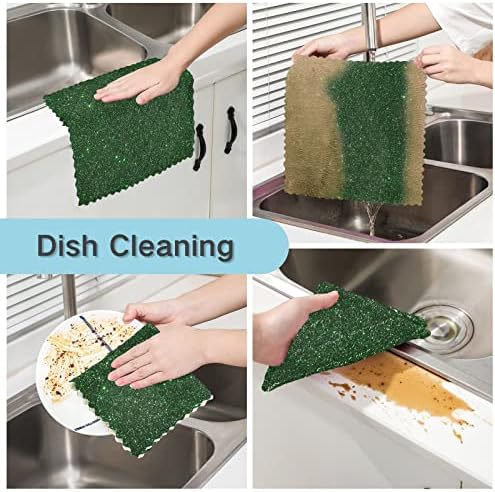 CaTaKu Изумрудено-Зелени Лъскави Кухненски Кърпи за миене на съдове Множество Чистящая Кърпа Кухненски Кърпи Гъба от Микрофибър
