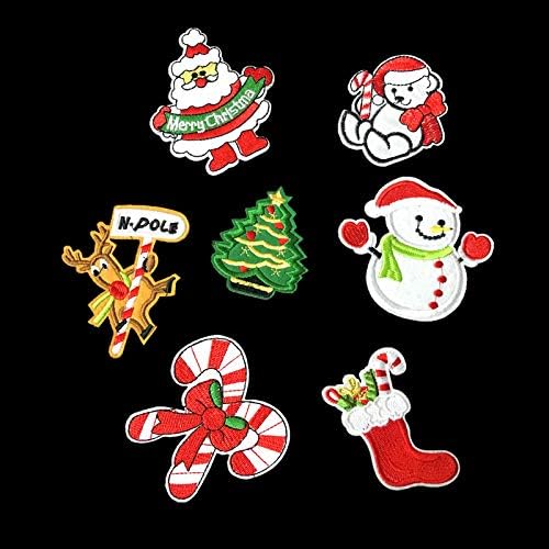 Коледни бродирани ленти, Коледни Апликации от желязо, Зимни Sew-Тъканни Икони със Сладка Елха Дядо Коледа, Мечка-Снеговиком, Носа на Дядо Коледа, Елени, Подарък Дизай?