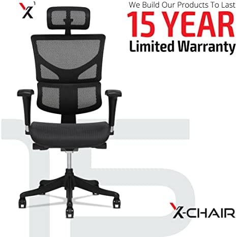 Работно кресло X-Chair X1 висок клас, Сиво Гъвкава мрежа - Ергономичен Офис седалка / Динамично Регулируема Лумбална опора
