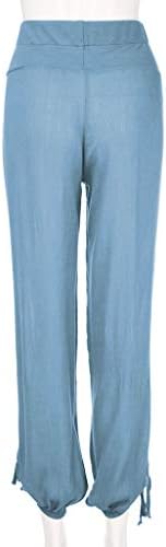 Дамски ежедневни панталони, големи размери, дълги панталони, гащеризони, модерни ежедневни памучни ленени панталони с копчета,