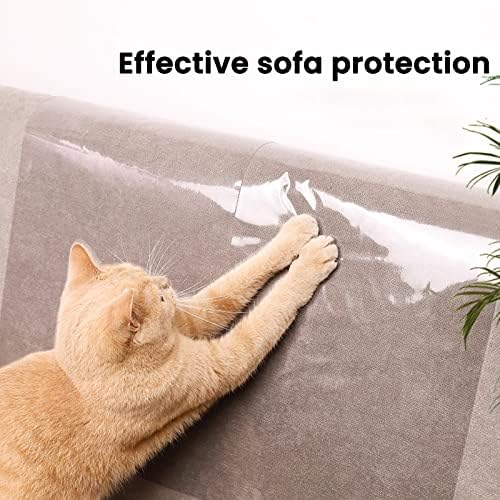 Защитно фолио за мебели Delgeo от Котешки драскотини, 10 X Едностранно Защитно фолио за котки, самозалепващи се ленти за котки за Мебели, Прозрачен Блокиращите от котеш?
