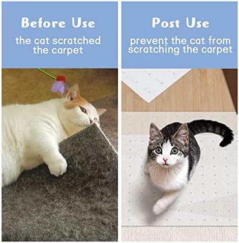 Aseata Защита за килими за котки и кучета Не позволява на Котката да се изгребе килим в има Вратата Прозрачна защита за килим от котешки драскотини 12x98 инча Лесно се ре?