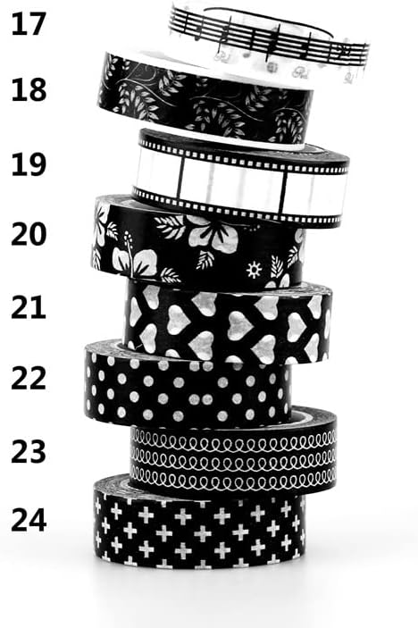n/a 15 мм * 10 м Декоративна Черно-бял японски лента Васи Набор от тиксо САМ Хартия за Scrapbooking (Цвят: A)