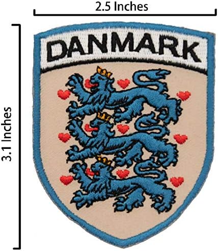 Нашивка с емблемата на Лъв A-ONE - Denamrk + Нашивка от плат Хартата Дания, Нашивка с бродирани Щит, Нашивка с датския знак