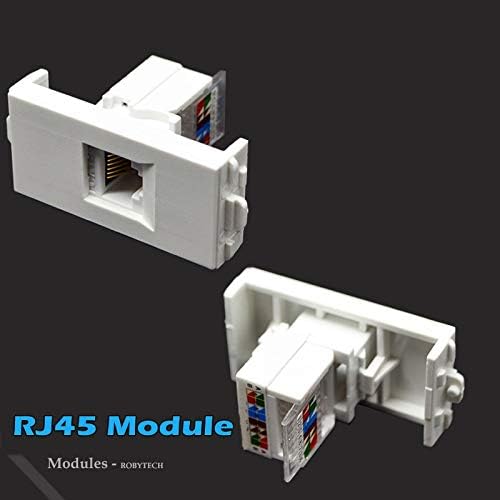 Стенни панела с 2 rj-45 жак Cat5e + RJ-11 Keystone Modular Ethernet Жак Конектори, Изход Бели Декоративни лицеви панели за
