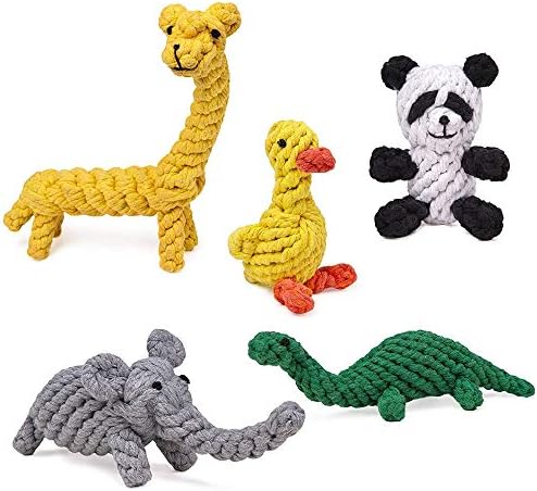 S-Lifeeling 5 Страница Играчки за кучета с дизайна на Животни, Памучни Въжени Играчки за Кучета, Играчки за малки Кученца, Играчки за дъвчене и Дресура