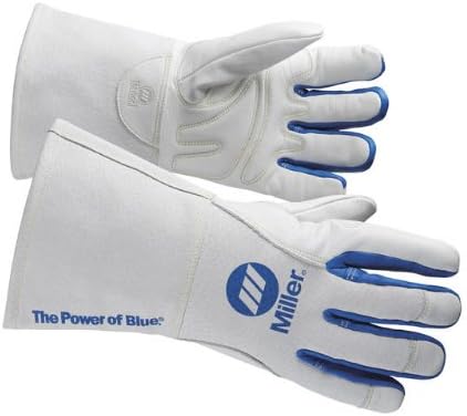 Ръкавици за электросварки Милър, триизмерни, XL, 12 инча, Бели /сини, PR, X-Large (263334)