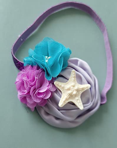 Превръзка на главата принцеси, с цветове във формата на морска звезда за малки момичета, превръзка на главата във формата