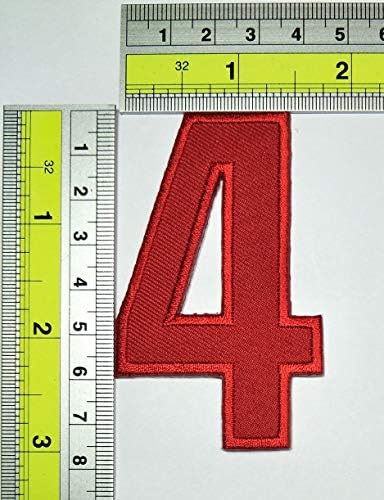 Дължина 3 инча. Червени ленти с арабския номер 8, Буквално номер от нула до Девет, Sew Апликации, Бродирани Железни Ивици