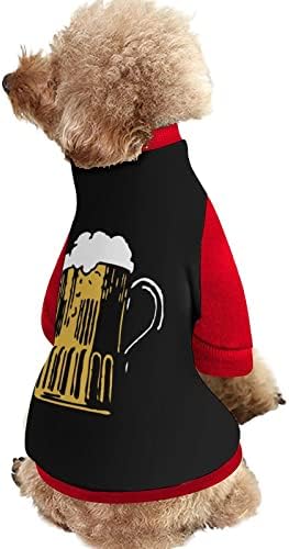 Hoody за домашни любимци с принтом FunnyStar Beer Time и мек вълнен плат Пуловер-Гащеризон за Кучета и Котки с Дизайн