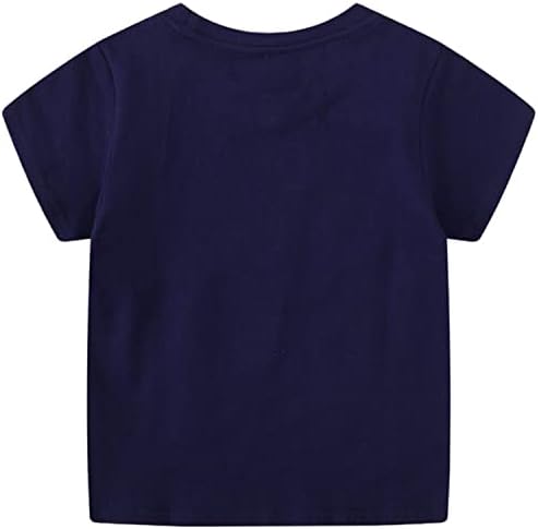 EULLA/ Памучен Риза в Райе за Малки Момчета, Детски Блузи с къс ръкав и Анимационни герои, Размер Тениски за 1-7 Години