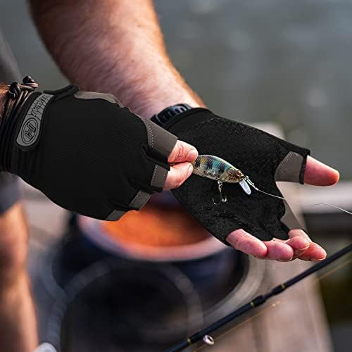 Xtinmee, 4 Чифта Ръкавици за Риболов със защита от ултравиолетови лъчи, Слънчеви Ръкавици без пръсти, Гребане Ръкавици за