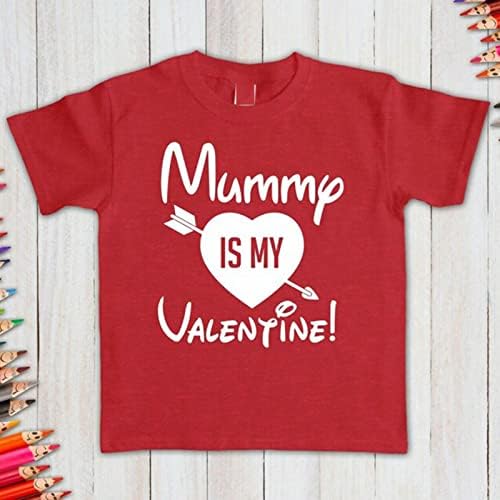 Детска Тениска за Свети Валентин За Малки Момичета И Момчета, Блуза с писмото принтом във формата на Сърце, С Кръгло деколте