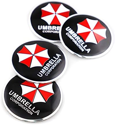 XDG 4шт 56 mm (2.2 инча) Капачки на Главините на колелата на Централна покриване на Umbrella Corporation за Resident Evil