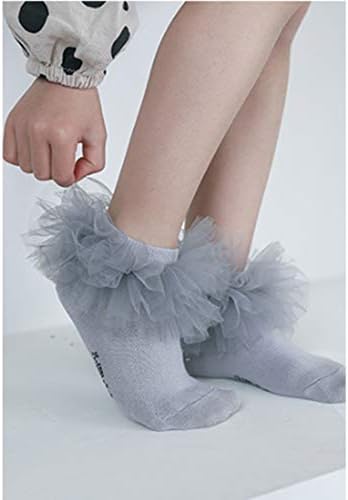 Дантелени чорапи-поличка с волани за момичета, 5 двойки.Дантелени Чорапи с накъдрен с белезници за малки момичета, Елегантни