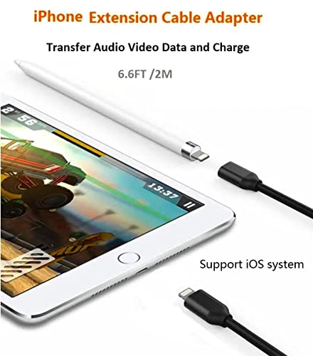 удължителен кабел зарядно за iPhone, 6 фута dock-кабел Lightning Удължител, Съвместим с iPhone 14 Pro 13 Pro Max 12 11 X