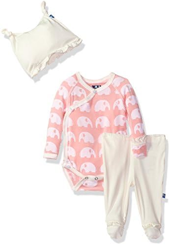 Подаръчен Комплект за Новородено KicKee Pants с Рюшами и Подарък Кутия във формата на Слон