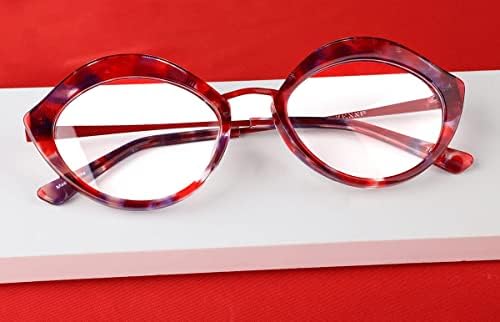 ZENNI Сини Светозащитные Очила за четене за Жени в Стилната Геометрична рамки Light Eyewear