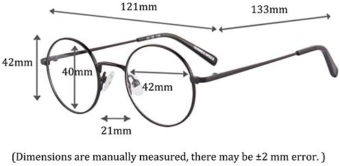 Студентски очила за късогледство, блокиране на синята светлина, в кръгла метална рамка MEDOLONG-JS1098(C1, антисиний, 150)