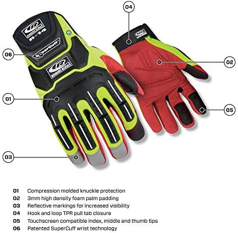 Ръкавици за рингеров R-14 Mechanics HiVis Ръкавица, За видимостта и защита на ръцете, XX-Large
