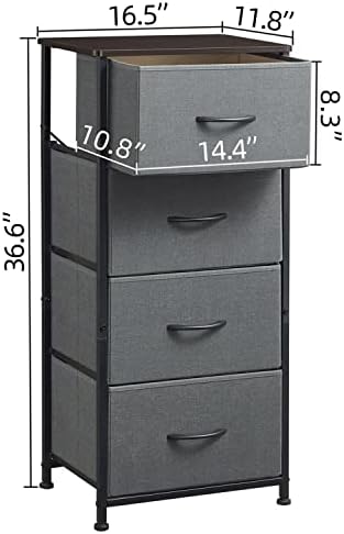 Висок скрин Somdot за спалня с 4 чекмеджета, Шкаф за съхранение на неща с Подвижни плат клетки за гардероб, Нощно Шкафче
