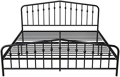 Метално легло Novogratz Bushwick, модерен дизайн, с пълен размер - черен