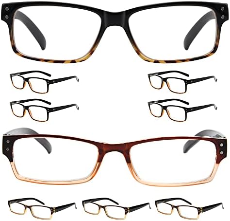 Eyekepper Спестете 10% на 5 опаковки класически очила за четене в черна костенурка за мъже и 4 опаковки двухцветных очила
