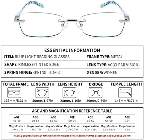 CRGATV 3 опаковки Очила за четене без рамки, Цветни Очила за четене, блокиране на Синята светлина, за Жени, които Предпазват