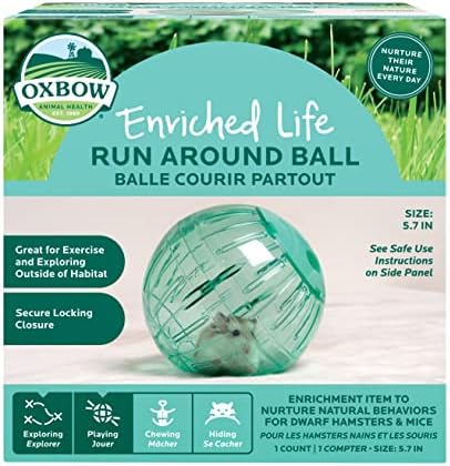 Играчки за малки животни, Oxbow Enriched Life - Топка за Фитнес за Джудже Хамстери и Мишки (Бяга топка)