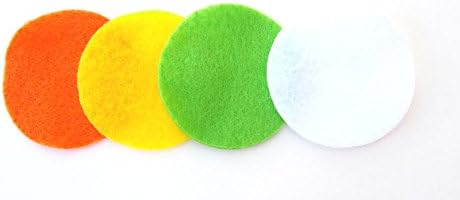 Игриви кръгчета от филц Ever After Светло зелено, бяло, оранжево, жълто и цветя (1,5 инча - 95 бр.)