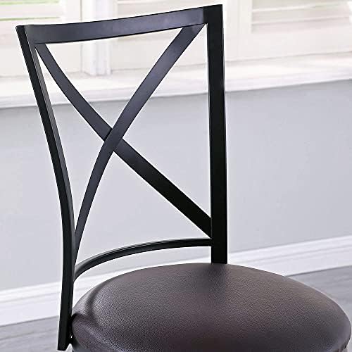 FirsTime & Co. Черен Въртящ се Бар стол, Лиам, Табуретка височина, с барную багажник за кухни, изработени От метал и изкуствена