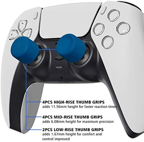 Ергономични дръжки PlayVital Blue за палеца за Nintendo Switch Pro, за PS5 за PS4, Xbox Series X/S, Xbox One, геймпад на