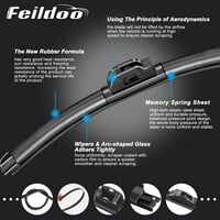 Feildoo in & in Windshield чистачки за чистачки, подходящи за Jaguar XKR 22 & 21 Premium Hybrid Abuper замяна за J U Hook Arm, предния прозорец на автомобила