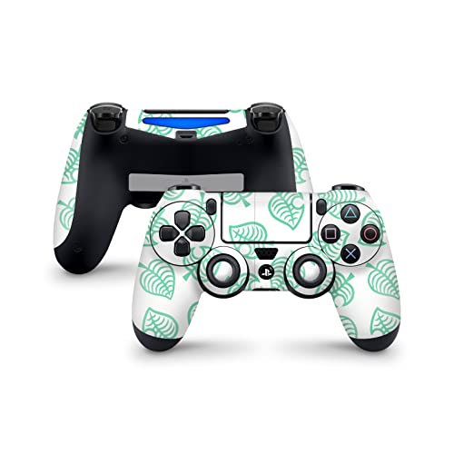 Кожата контролер ZOOMHITSKINS PS4, съвместима с контролер Playstation 4, Пастельная обвивка с красиви листа мятно-зелени