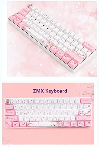 Механична клавиатура ZMX Cherry Blossom 61, с възможност за гореща замяна Компактна механична клавиатура 60％ 5.0 Bluetooth