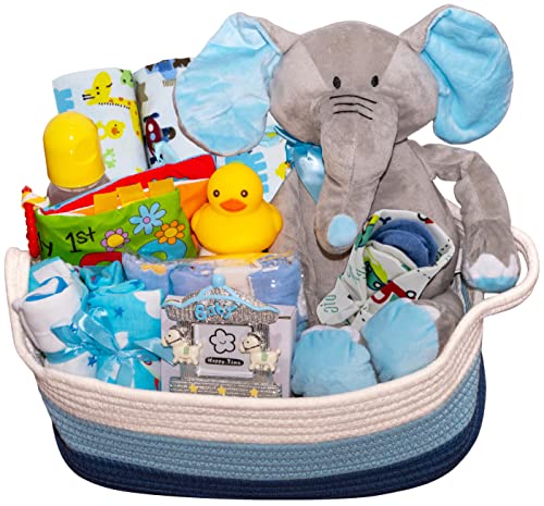 Кошници с подаръци Nikki's – Подаръчен комплект за момче Bundle of Joy Deluxe с предмети от първа необходимост за бебета