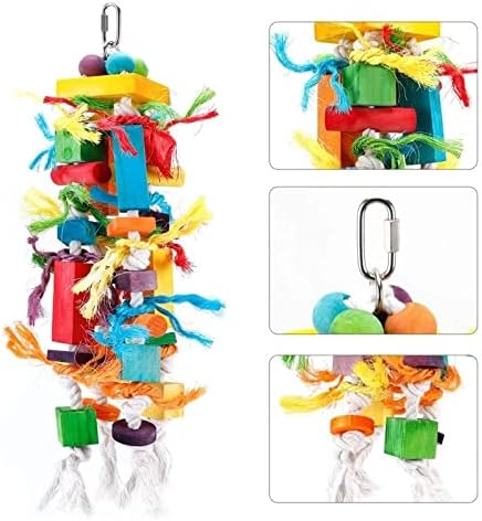 JYDQM Папагал детски Играчки за Дъвчене От Естествено Дърво Птици Нощуват За Катерене Висящи Дъвчене Люлка Клетка Играчка