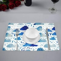 Акварелни дъждове капки сини дъждовни капки за таблици за маса за трапезария кухненска маса декорация, комплект от 4