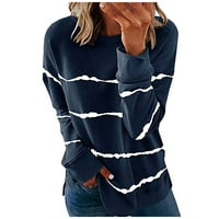 Клирънс Женски небрежен контрастен цвят цвят с дълъг ръкав Топ пуловер Суишър Вино xxxxl