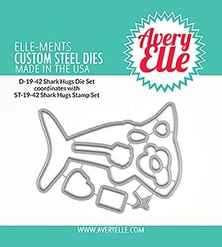 Ейвъри Elle - Прегръдки Акули - Комплект от Прозрачни Печати и Штамповок - Комплект от 2 теми