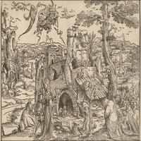 24 x36 Плакат за галерия, Ян Уелс де Кок, изкушението на Свети Антъни 1522