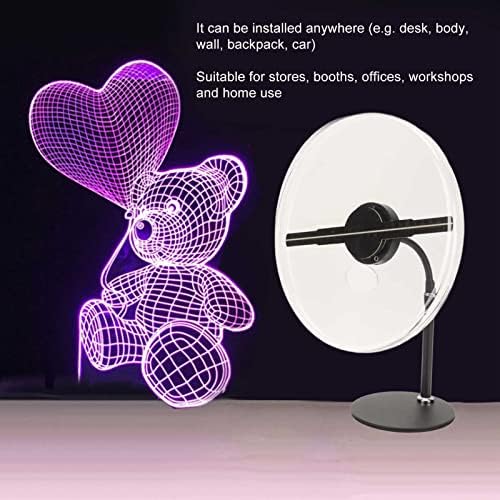 Холографски Рекламен Проектор, 11,8-Инчов Рекламен дисплей с 3D Холографски Led Fan Холограма Рекламен Вентилатор за Маса,
