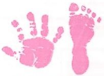 Комплект за печат детски кошари и отпечатъци от краката BabyRice с бяла рамка на дисплея размер на 11,5x8,5 инча и розов