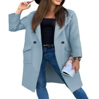 Капрези дами с дълъг ръкав яке от развлекателни копчета гащеризьори Бизнес блейзър с джобове тренч палто