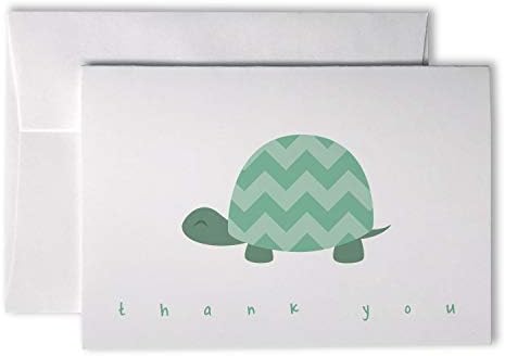Поздравителни картички Chevron Baby - 48 на Картички и Пликове (Зелена костенурка)