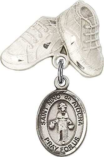 Детски икона Jewels Мания за амулет Свети Нино де Аточа и игла за детски сапожек | Детски иконата е от сребро с амулет Свети